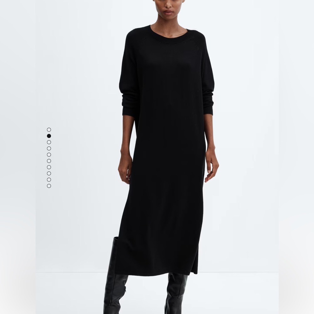 Mango Black Long Sleeve Dress